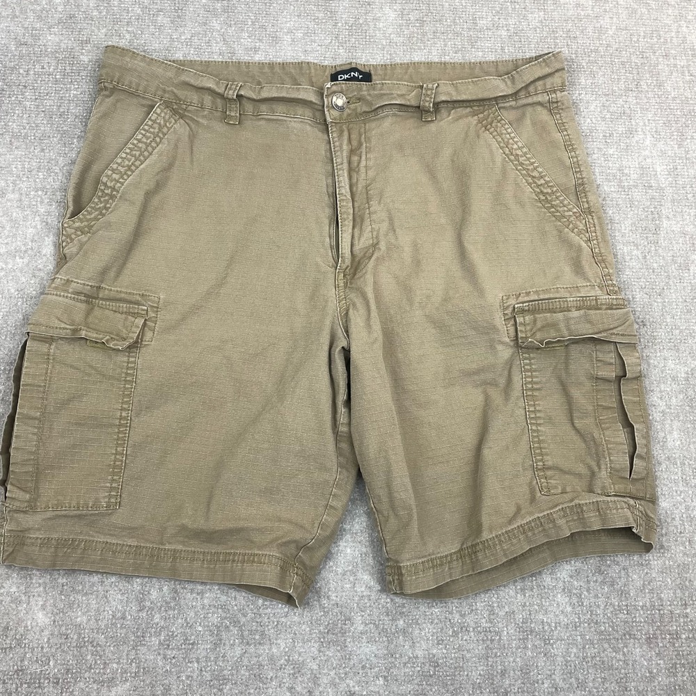 DKNY Cargo Shorts Mens 36‎ Brown Cotton Stretch Ripstop Utility Outdoor Hiking